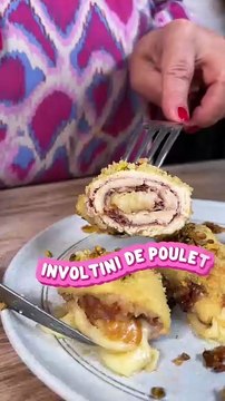 Involtini de poulet au jambon de Parme, scamorza et pistaches