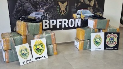 Operação conjunta da PM e PF apreende 350 kg de maconha em Cascavel