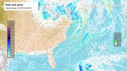A surge of colder Canadian air slides southward today into the central and eastern U.S.