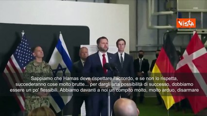 Jd Vance in Israele: Hamas deve rispettare accordo, se non lo fa succederanno cose molto brutte
