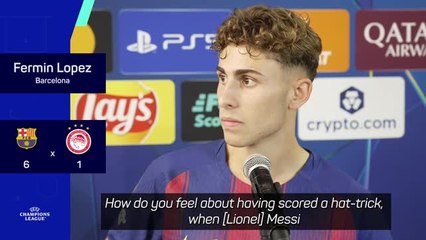 Hat-trick hero Fermin thrilled to equal Messi milestone