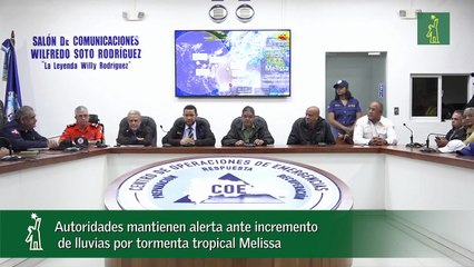 Autoridades mantienen alerta ante incremento de lluvias por tormenta tropical Melissa