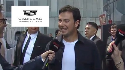 Checo Pérez llega a evento en Plaza Carso y adelanta sorpresas con Cadillac para 2026