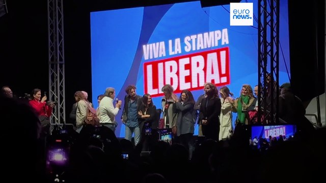 Митинг в Риме в поддержку свободы прессы