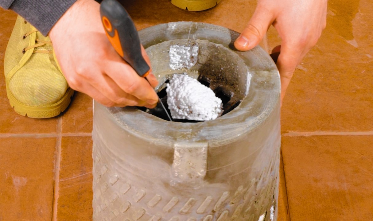 Handmade cement stove