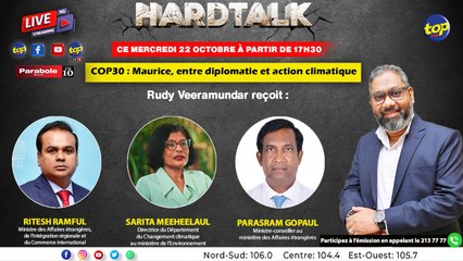 Hard Talk, ce mercredi 22 octobre à 17h30 sur TOP FM.