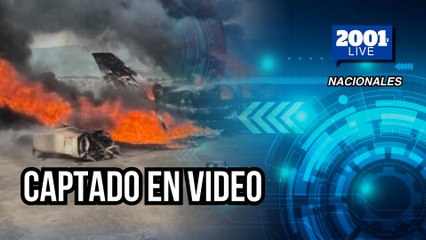Momento exacto en el que aeronave se incendia en el aeropuerto de Paramillo, Táchira