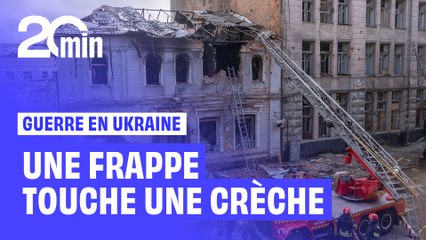Des enfants évacués après une frappe sur une crèche en Ukraine