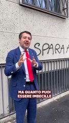 Salvini - Ecco il messaggio di qualche imbecille su un muro di Milano (21.10.25)
