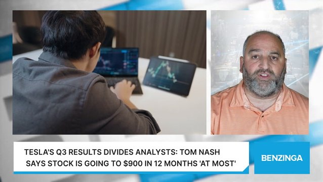 Tesla's Q3 Results Divides Analysts: Tom Nash Says Stock Is Going To $900 In 12 Months 'At Most'
