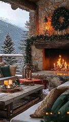 Rustic Mountain Resort Lounge.