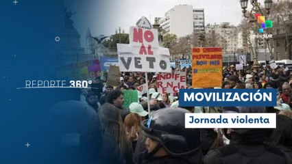 Represión a manifestación pacífica de jubilados y discapacitados en Argentina
