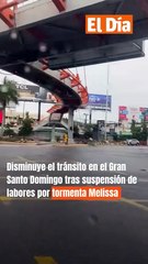 Disminuye el tránsito en el Gran Santo Domingo tras suspensión de labores por tormenta Melissa