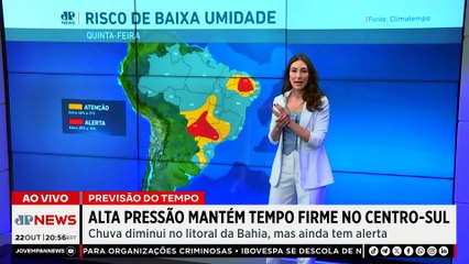 Previsão do tempo: alta pressão mantém tempo firme no Centro-Sul