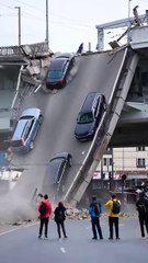🚨 Scary Moment! Car Falls Off Broken Over Bridge | Shocking Accident Caught on Camera