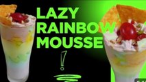 Rainbow Mousse, No Bake Recipe, No Oven No Gas, 10 Minute Dessert, Quick and Easy Mousse, #trending