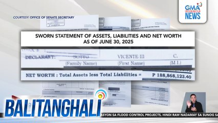 Ilang pang mambabatas, isinapubliko ang kanilang Statementof Assets, Liablities, and Net Worth | Balitanghali