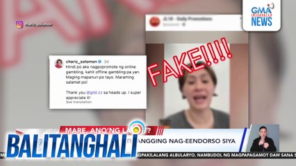 Chariz Solomon, itinangging nag-eendorso siya ng online sugal | Balitanghali