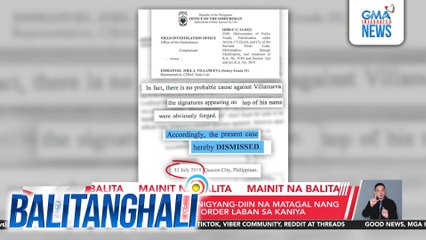 Sen. Joel Villanueva, binigyang diin na matagal nang binasura ang dismissal order laban sa kaniya | Balitanghali