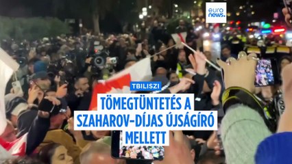 Tömegtüntetés Tbilisziben a Szaharov-díjas újságíró mellett