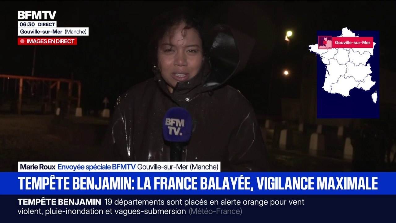 Tempête Benjamin: "On va fermer tous les accès en bordure de mer", déclare François Legras, maire de Gouville-sur-Mer (Manche)