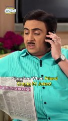 Situation when friend Cracks PJ Jokes!#tmkoc #comedy #funny #relatable #diwali #shorts