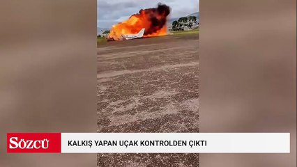 Kalkış yapan uçak kontrolden çıktı