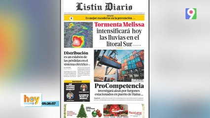 Titulares prensa dominicana jueves 23 de octubre 2025 | Hoy Mismo