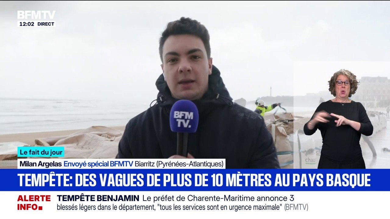 Tempête Benjamin: des vagues de plus de 10 mètres enregistrées au Pays basque