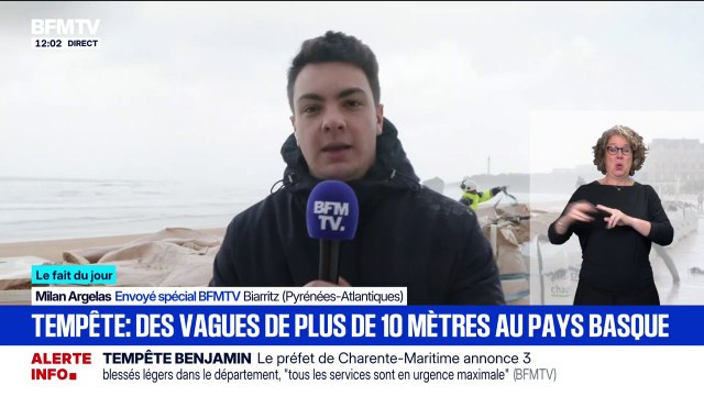 Tempête Benjamin: des vagues de plus de 10 mètres enregistrées au Pays basque