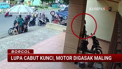 CCTV Rekam Aksi Curanmor di Makassar, Pelaku Gasak Motor Ibu-Ibu Jemput Anak Sekolah