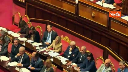 Il gesto di Meloni durante l'intervento di Maiorino (M5s) al Senato