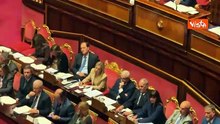 Il gesto di Meloni durante l'intervento di Maiorino (M5s) al Senato
