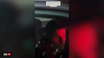 Mikel Arteta’s WIFE looks UNCOMFORTABLE as ARSENAL FANS surround their CAR