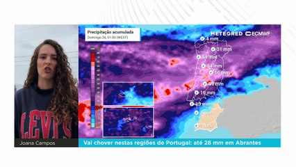 Vai chover nestas regiões de Portugal: até 28 mm em Abrantes