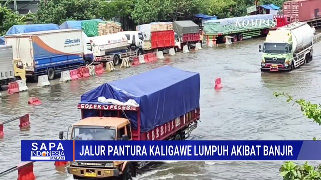 Banjir Genangi Jalur Pantura Kaligawe Semarang, Lalu Lintas Nyaris Lumpuh | SAPA MALAM