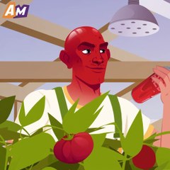 The girl kissed a tomato and it came to life