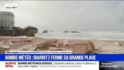 Tempête Benjamin: Biarritz ferme sa Grande Plage