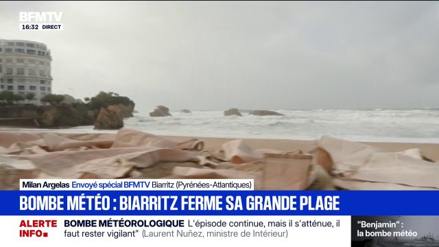 Tempête Benjamin: Biarritz ferme sa Grande Plage