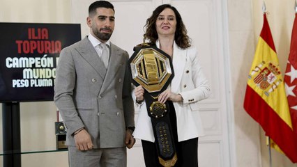 Isabel Díaz Ayuso y Topuria se juntan para luchar contra las drogas y el acoso escolar