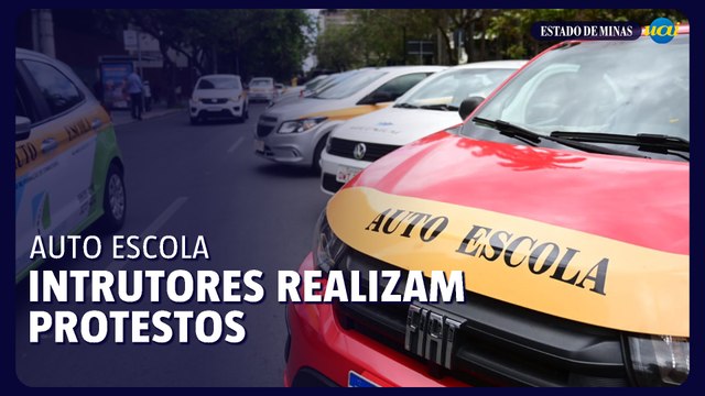 Protesto de instrutores de auto escola na porta da Assembleia Legislativa de Minas Gerais