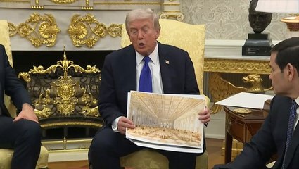 Trump shows off gold ballroom he claims has been ‘wanted for at least 150 years’ as price tag rises to $300m