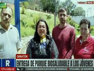 Jóvenes merideños beneficiados con la entrega de parque biosaludable en el mcpio. Campo Elías
