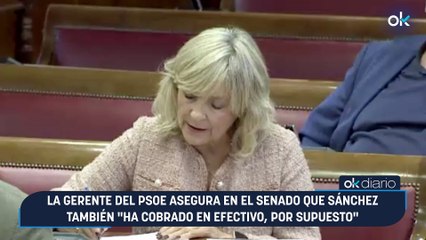 La gerente del PSOE asegura en el Senado que Sánchez también "ha cobrado en efectivo, por supuesto"