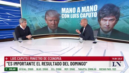 Luis Caputo, salió a decir que se encuentra “más que cómodo con un dólar a 1.500”