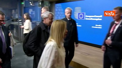 I leader europei arrivano al Consiglio Ue di Bruxelles. Tra gli altri, Meloni, Macron e Metsola