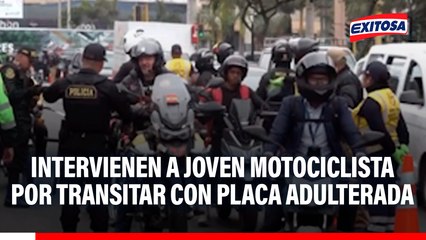 Miraflores: Intervienen a joven motociclista por transitar con placa adulterada