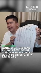 Medrano hace público la lista con la cantidad de funcionarios que tiene cada concejal