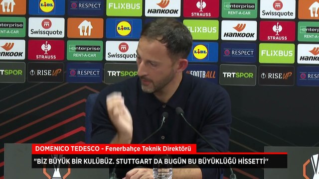 Domenico Tedesco: Biz büyük bir kulübüz, Stuttgart bu büyüklüğü bugün hissetti