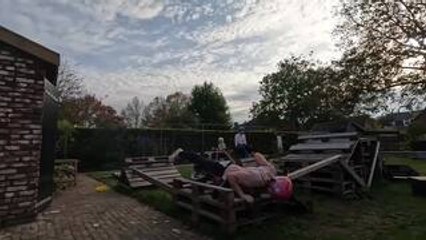 Woman Crashes While Attempting Unicycle Jump on Wooden Bar